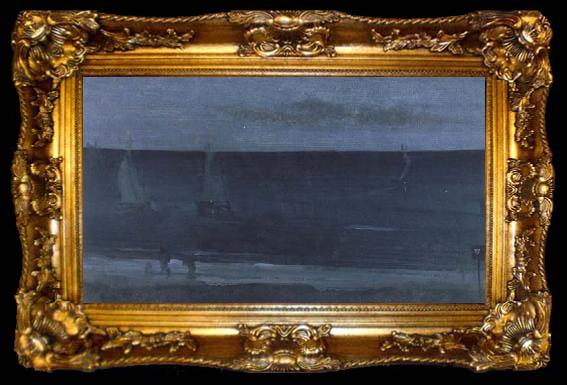 framed  James Mcneill Whistler Noc-turne:Blue and Silver-Bognor (mk43), ta009-2